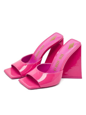 The Attico Devon Mule Size 37 Pink Heel Sandals NEW